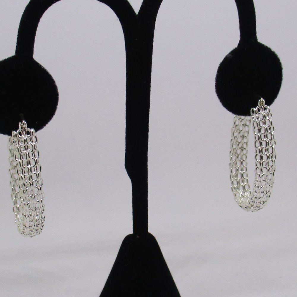 Basket Weave Earrings Light Weight Stainless Steel
